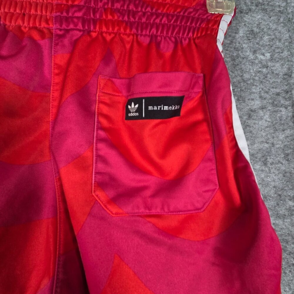 Adidas Marimekko Athletic Shorts Red Pink Elastic Waist Primegreen - Sz S H20476 - Picture 7 of 8